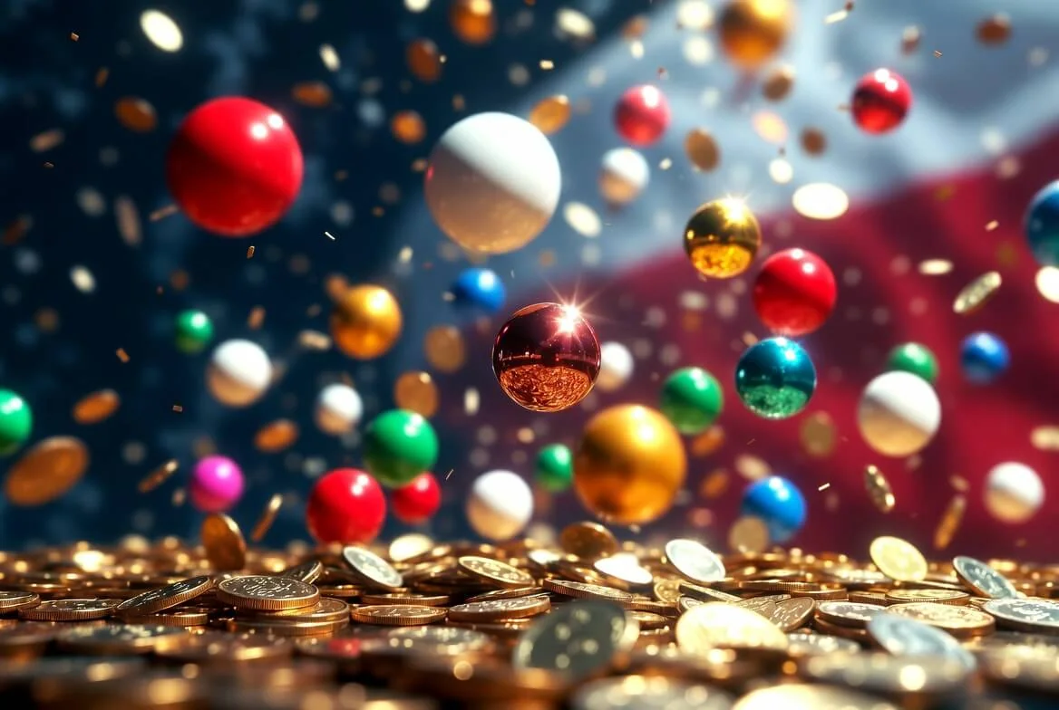 Zdrapki Lotto — monety i konfetti symbolizujące natychmiastową wygraną